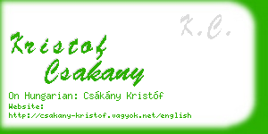 kristof csakany business card