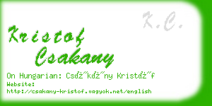 kristof csakany business card